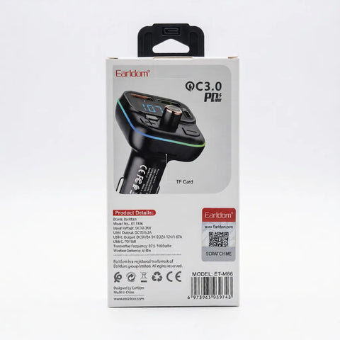 3.1A Earldom ET-M86 Wireless FM Car Transmitter