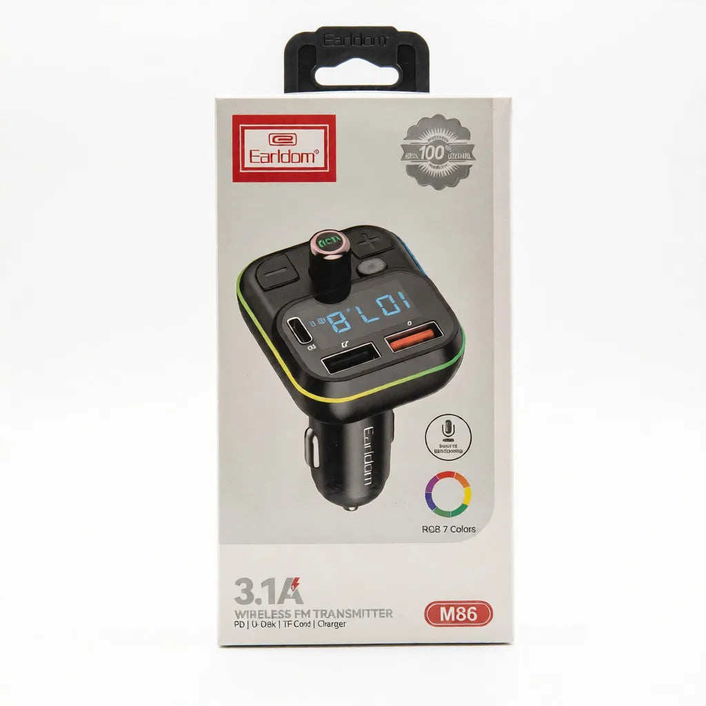 3.1A Earldom ET-M86 Wireless FM Car Transmitter