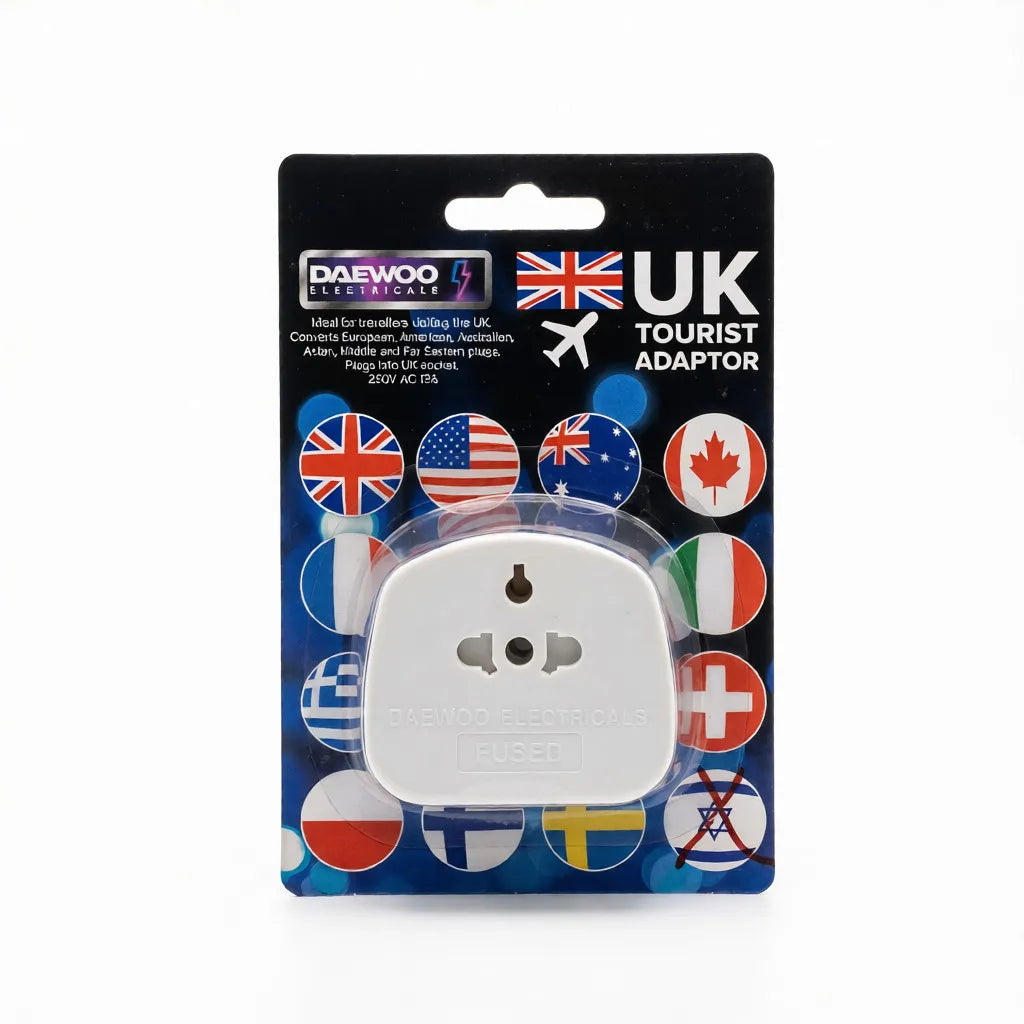 Daewoo UK Tourist Adaptor - Universal to UK 3-Pin Plug Converter