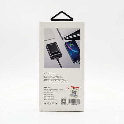 YP33 Mini Fast-Charging Power Bank 5000mAh (Dual USB Output)
