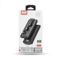 Earldom 10000mAh Power Bank - Built-in 3 Charging Cables for All Phones