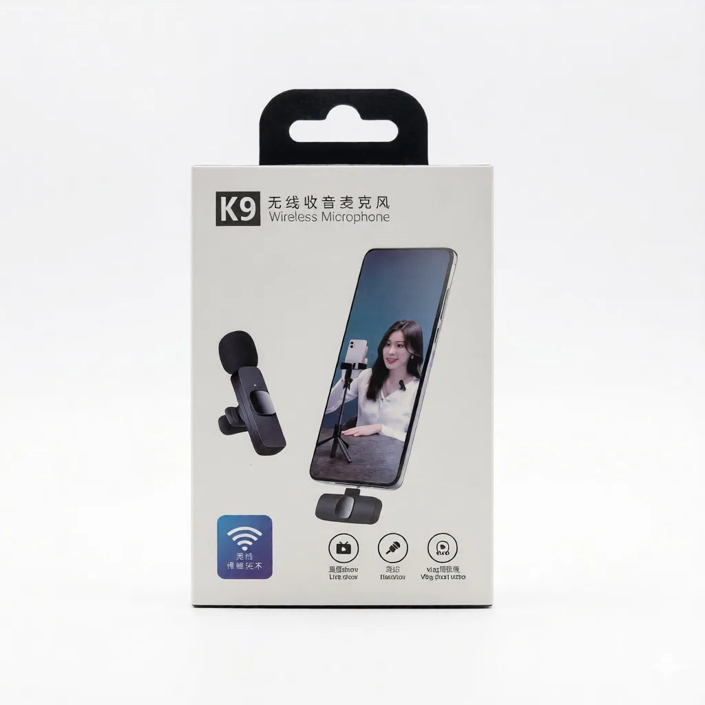 K9 Wireless Microphone for iPhone – Plug & Play Lavalier Mic