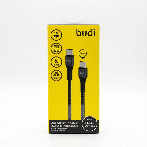 Budi USB-C to USB-C Fast Charging Cable 100W PD 5A – 1.5M Braided