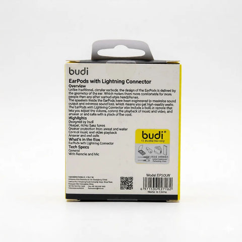 Budi Lightning Earbuds – Plug & Play Hi-Fi Stereo Sound for iPhone