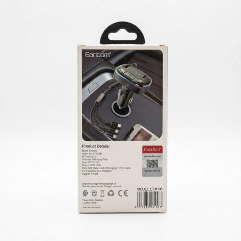 Bluetooth 5.0 FM Transmitter for Car – PD 30W Fast Charging & MP3 Player