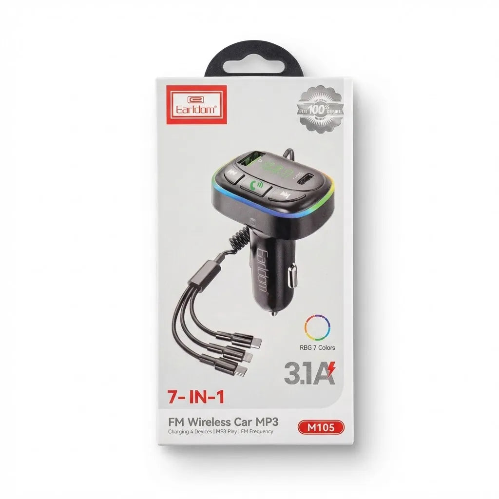 Bluetooth 5.0 FM Transmitter for Car – PD 30W Fast Charging & MP3 Player
