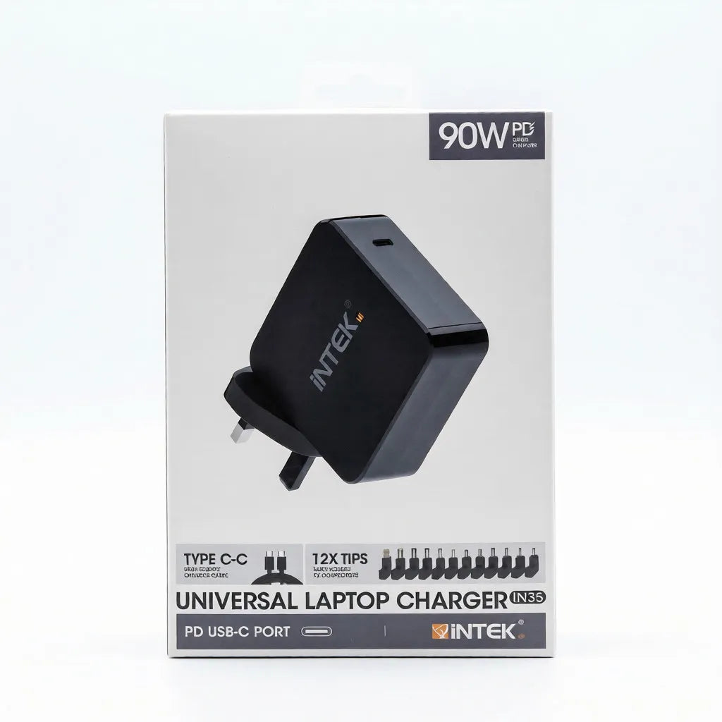 Intek 90W Universal Laptop Charger – 12 Multi-Tips with UK Plug